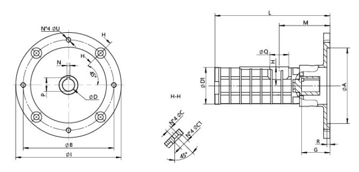 19mm hollow shaft